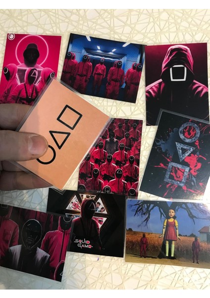 Squıd Game Temalı Fotoğraf Kağıdına Pvc Kaplama 9 Adet 6x8 cm Fotokart Kartpostal fiyatları