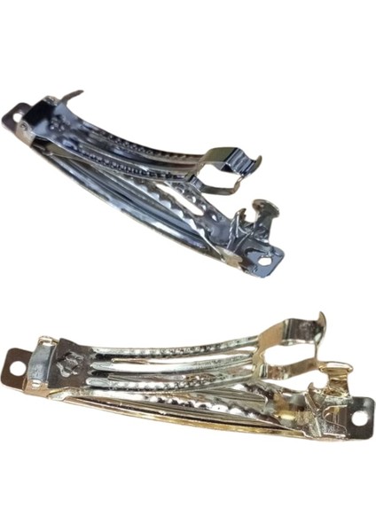 8 cm 10 Adet Gümüş +10 Adet Gold Renk Metal Otomatik Toka Klipsi Boş Süslenmemiş fiyatları