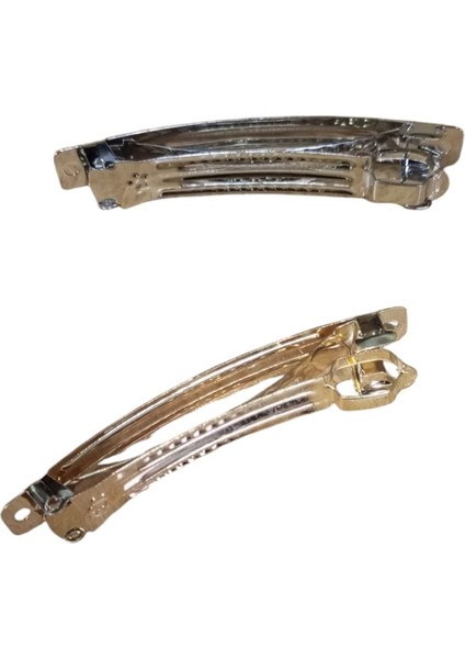 8 cm 10 Adet Gümüş +10 Adet Gold Renk Metal Otomatik Toka Klipsi Boş Süslenmemiş fırsatları