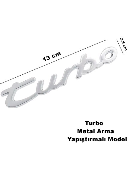Turbo Metal Arma Yapıştırmalı Spor Krom Renk Arma Turbo Desenli Metal Arma Bagaj Çamurluk Yapıştırma fiyatları
