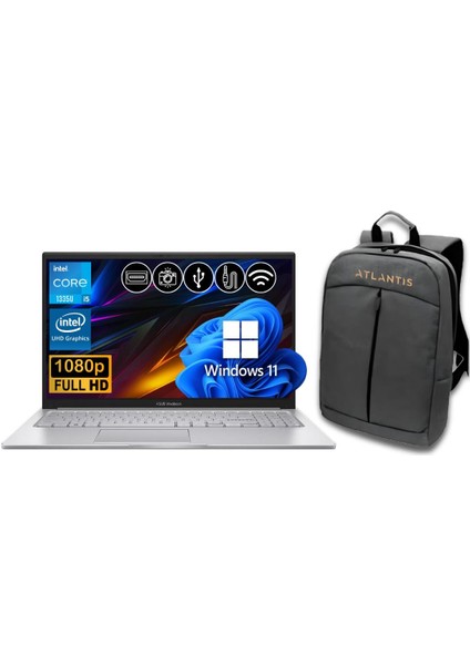 Vivobook I5-1335U 8gb 2tb M. SSD X1504VA-NJ1424 ATL51 15.6" W11PRO Notebook &çanta