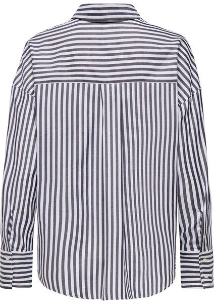 Kadın Onloregon Uzun Kollu Regular Fit Gömlek 15314330 Siyah