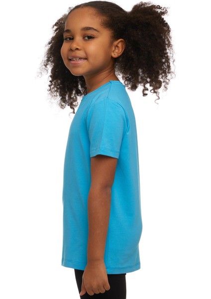 Okyanus Mavi Unısex Sıfır Yaka Kısa Kollu Tişört fiyatları