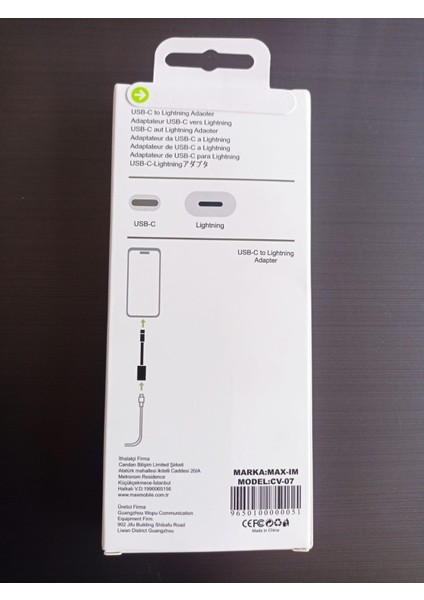 Max USB -C To Lıghtnıng Adaptör Cv-07