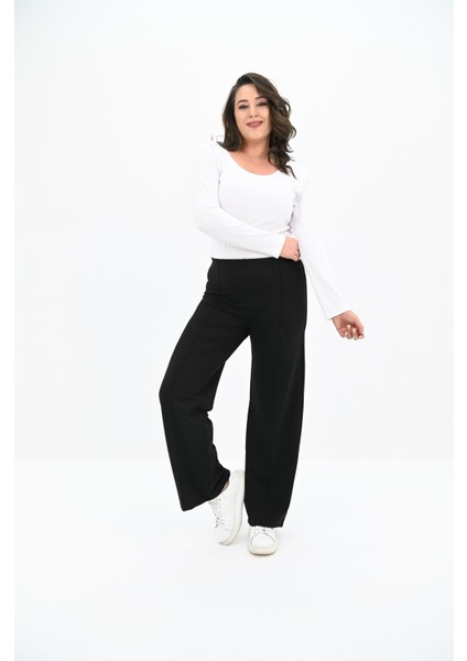 Kadın Büyük Beden Çima Detaylı Tayt Pantolon 6322-25 fırsatları