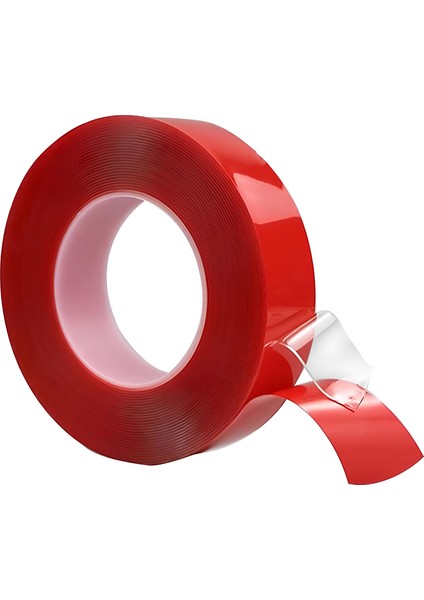 Çift Taraflı Silikon Bant Montaj Bandı Şeffaf 24 mm x 2 Metre Güçlü Çok Amaçlı Yapıştırıcı 1 Adet