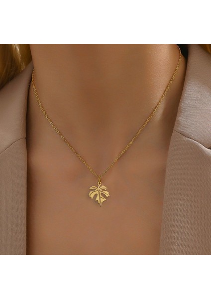 Tabitela 8 Ayar Altın Kolye Ucu Yaprak GM1339 1 gr