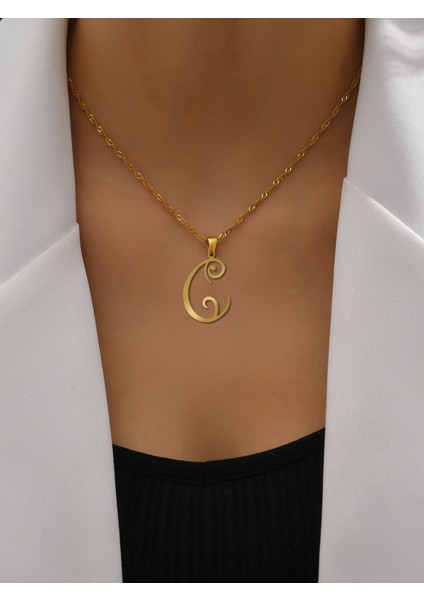 Tabitela 8 Ayar Altın Kolye Ucu "c"harfi GM668 1 gr