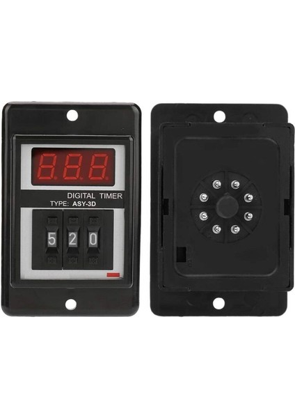 Asy-3d Dc 24V Gecikmeli Dpdt Dijital Zaman Rölesi - 999M