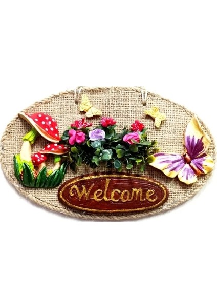 Hayat Bahçesi Welcome Yazılı Kapı ve Duvar Süsü