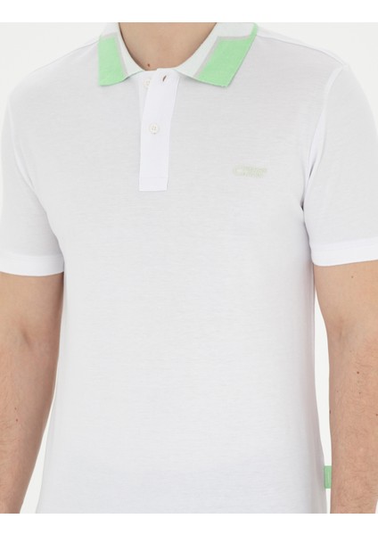 Erkek Beyaz Slim Fit Tişört 50285222-VR013