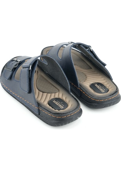 Yazlık Erkek Suni Deri İki Toka Ayarlanabilir Rahat Taban Günlük Terlik fırsatları