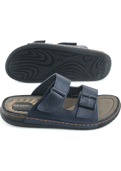 Yazlık Erkek Suni Deri İki Toka Ayarlanabilir Rahat Taban Günlük Terlik indirimleri