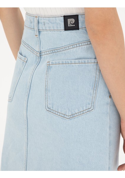 Kadın Açık Mavi Slim Fit Jean Etek 50284157-VR003