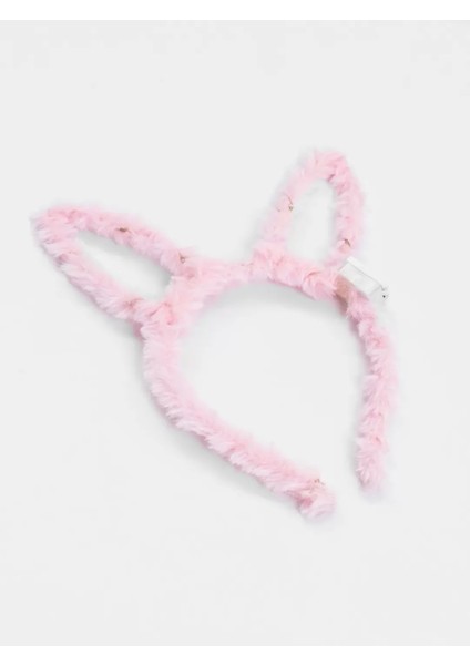LED Işıklı Peluş Pofuduk Tavşan Kulak Tavşan Taç Pembe 17X23 cm indirimleri