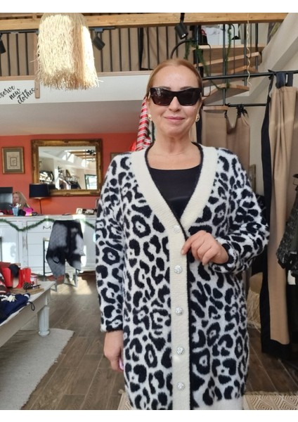 Leopar Desen Büyük Beden Hırka fırsatları