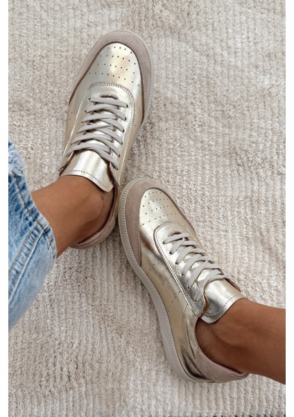 Boho Gold Hakiki Deri Sneaker