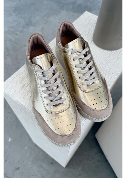 Boho Gold Hakiki Deri Sneaker
