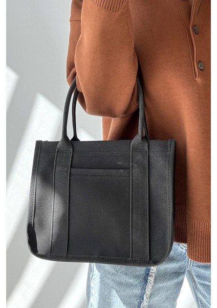 Antrasit Kanvas Tote Bag