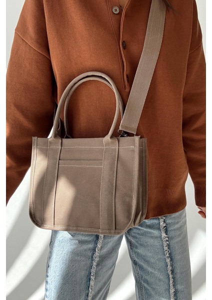 Vizon Renk Kanvas Tote Bag fiyatları