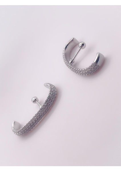 Cerrahi Çelik Piercing Zirkon Taşlı Anti Tragus Piercing (1ADET)
