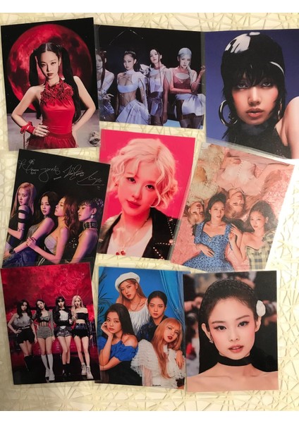Key Pop Temalı Fotoğraf Kağıdına Pvc Kaplama 9 Adet 6x8 cm Fotokart Kartpostal