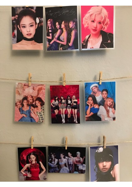 Key Pop Temalı Fotoğraf Kağıdına Pvc Kaplama 9 Adet 6x8 cm Fotokart Kartpostal modelleri