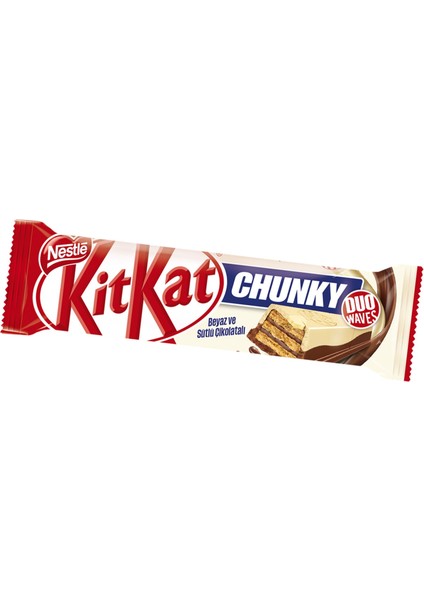 Kitkat Chunky Duo Waves Beyaz ve Sütlü Çikolatalı Gofret 12*38 gr
