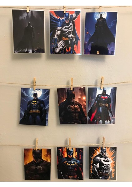 Batman Temalı Fotoğraf Kağıdına Pvc Kaplama 9 Adet 6x8 cm Fotokart Kartpostal modelleri