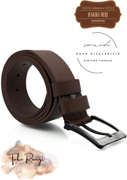 44 mm Baskılı Kaliteli Hakiki Deri Erkek Kot Kemeri Taba fiyatları