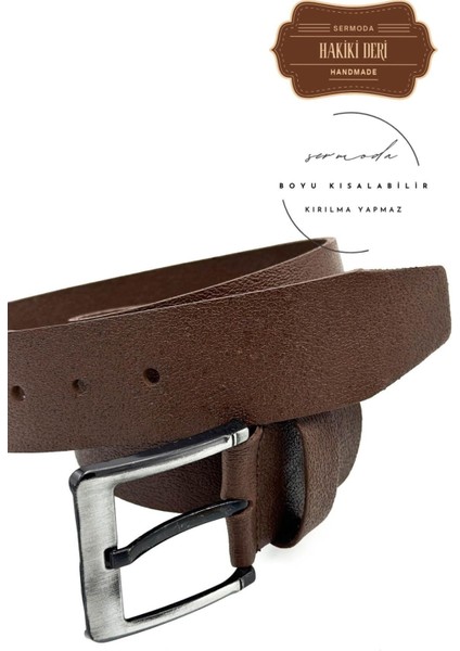 44 mm Baskılı Kaliteli Hakiki Deri Erkek Kot Kemeri Taba modelleri