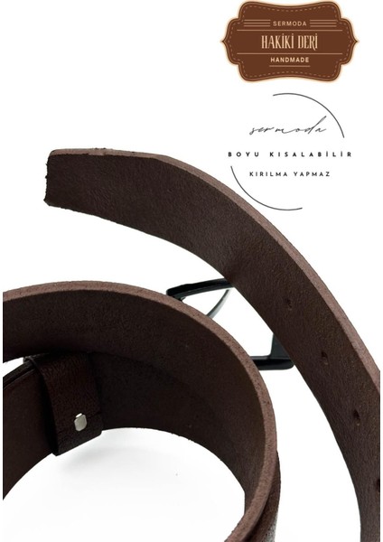 44 mm Baskılı Kaliteli Hakiki Deri Erkek Kot Kemeri Taba fırsatları