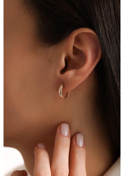 14 Ayar Sade Halka Altın Küpe fiyatları