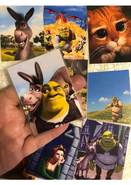 Shrek Temalı Fotoğraf Kağıdına Pvc Kaplama 9 Adet 6x8 cm Fotokart Kartpostal fiyatları