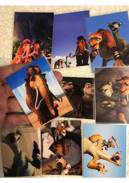 Buz Devri Temalı Fotoğraf Kağıdına Pvc Kaplama 9 Adet 6x8 cm Fotokart Kartpostal fiyatları