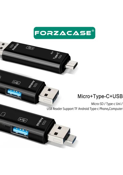 USB 3.0 Type-C Micro USB Kart Okuyucu 5in1 USB Otg Micro Sd/tf Çevirici - FC983