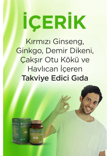 Bitkisel Gıda Takviyesi Epimedyum 30 Kapsül Gınseng Enerji Sertlik