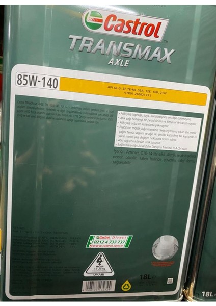 TRANSMAX AXLE 85W-140 DİFERANSİYEL YAĞI 18 LİTRE