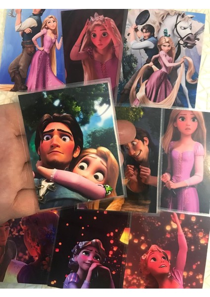 Rapunzel Temalı Fotoğraf Kağıdına Pvc Kaplama 9 Adet 6x8 cm Fotokart Kartpostal fiyatları