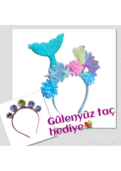 Deniz Kızı 3 Boyutlu Renkli Taç