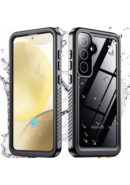 Samsung Galaxy S25 Için IP68 Su Geçirmez, Kar ve Toza Dayanıklı, Dahili Ekran Koruyuculu Tam Vücut Telefon Kılıfı Siyah (Yurt Dışından)