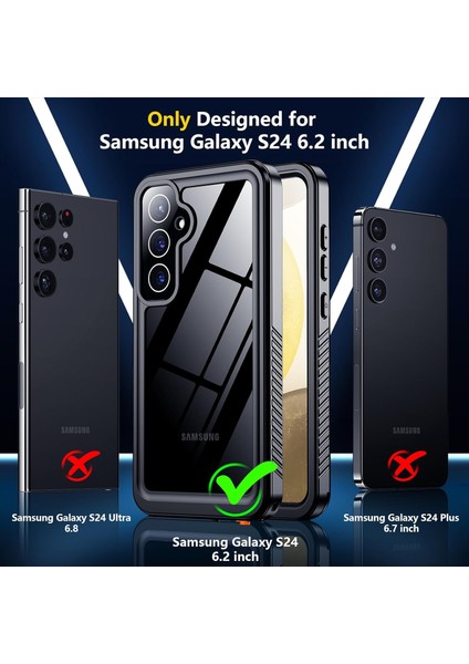 Samsung Galaxy S25 Için IP68 Su Geçirmez, Kar ve Toza Dayanıklı, Dahili Ekran Koruyuculu Tam Vücut Telefon Kılıfı Siyah (Yurt Dışından) fiyatları