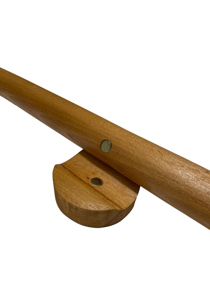 Klasik Model Kestane Mıknatıslı Ahşap El Oyması Ayakkabı Çekeceği 75 cm