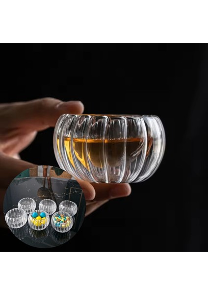 6 Adet Çift Cidarlı Mini Kase Sosluk Lokumluk | Reçellik Şekerlik Çerezlik Drajelik Cam Kase Seti fırsatları