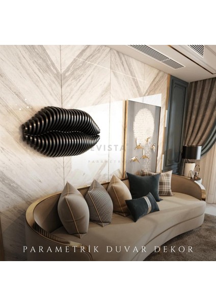 Parametrik Dudak Duvar Heykeli