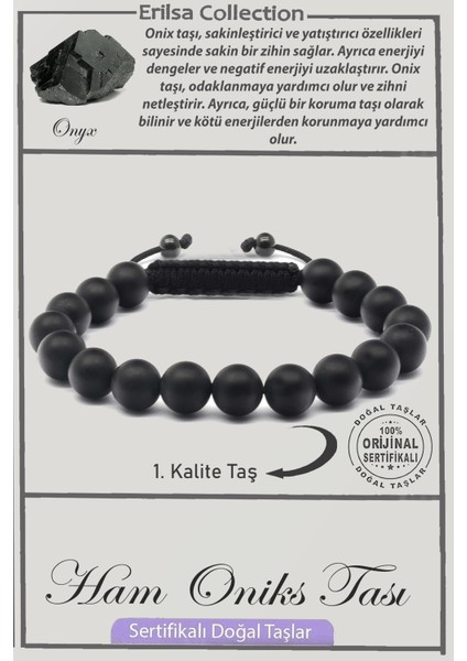 Sertifikalı Ham Işlenmemiş Kaliteli Oniks Taşı Bileklik