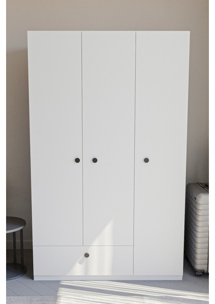3 Kapaklı Çekmeceli Elbise Dolabı