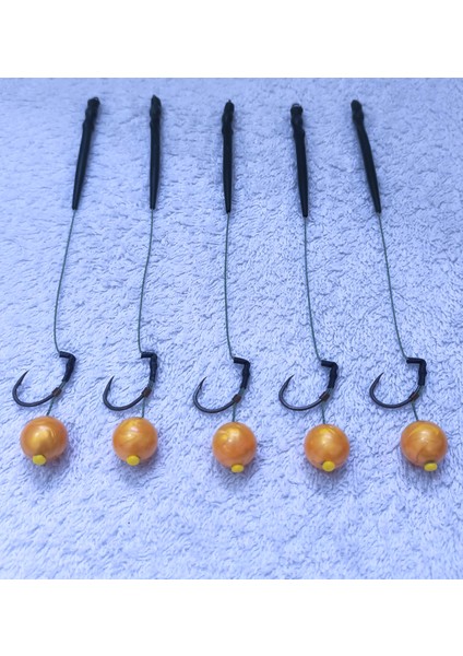 5 Adet 14 mm Efsane Janjan Sarı Boncuklu Sazan Takımı