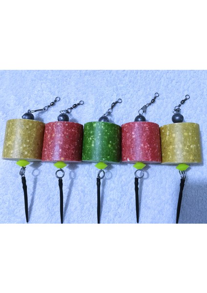 5 Adet Küspelii 14 mm Efsane Janjan Sarı Boncuk'lu Sazan Rig Takımı