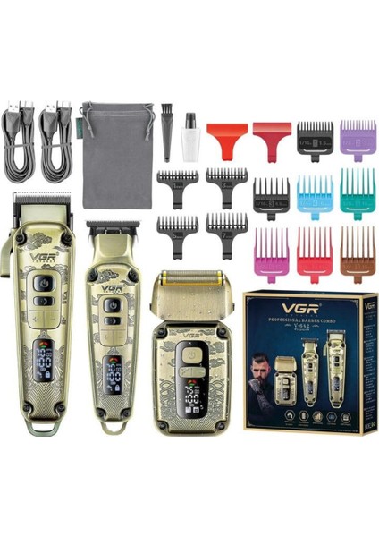 Yeni V-642 Profesyonel Saç Sakal Ense +Sıfır Yanak Düzeltici Elektrikli Tıraş Makinesi Seti
